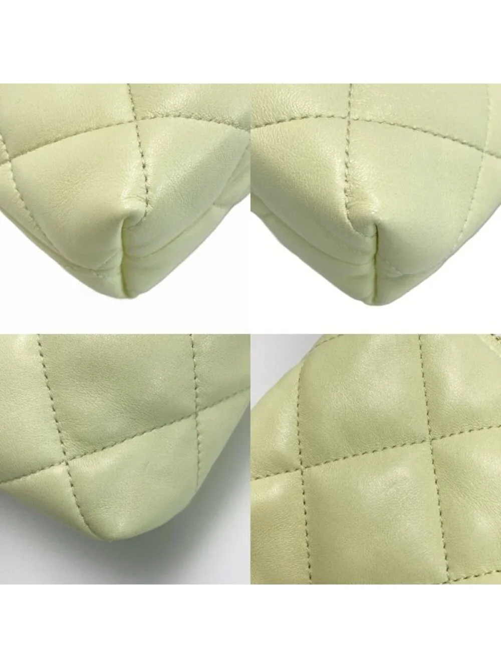 Chanel CC Logo Quilted Hobo Yellow Lambskin Chain